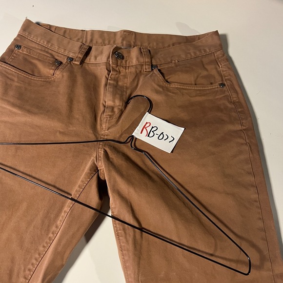 Brooks Brothers Chino Pants Mens 33x30 Slim Fit Brown Flat Front Travel Stretch - Picture 9 of 11